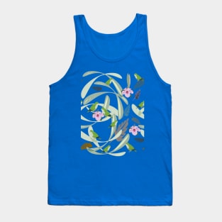 Loriquets and hibiscus in rose Tank Top